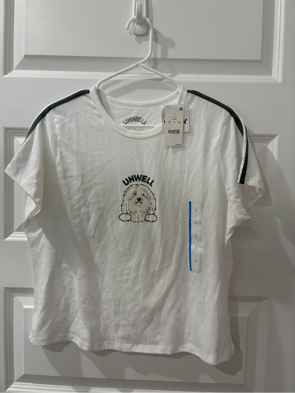 Unwell White Dog Graphic Short Sleeve Tee